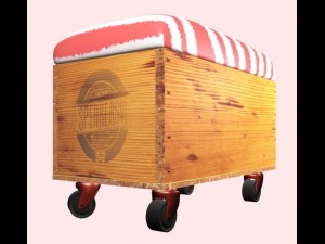 storage bench with wheels Modèle 3D