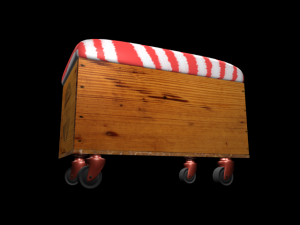 storage bench with wheels Modèle 3D