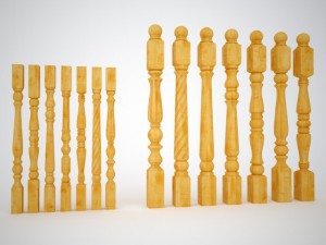 collection posts and balusters 3D Model