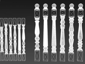 collection posts and balusters 3D Model