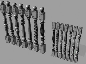 collection posts and balusters 3D मॉडल
