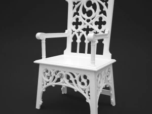 고딕 의자 3D 모델