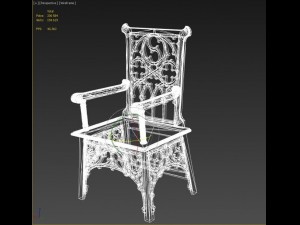 gothic chair Modello 3D