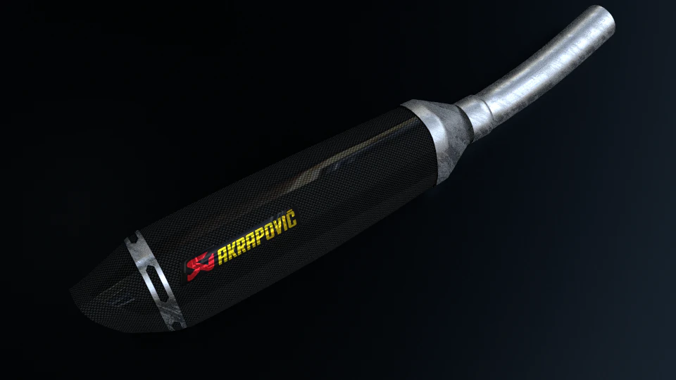 Akrapovic uitlaat 3D Model .c4d .max .obj .3ds .fbx .stl .blend 