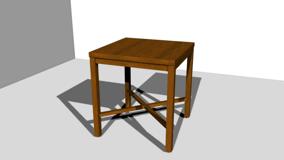 wooden table 3D Model .c4d .max .obj .3ds .fbx .stl .blend 