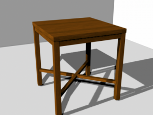 wooden table Model 3D