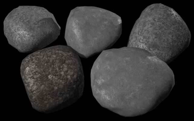 five rocks 3D Модель .c4d .max .obj .3ds .fbx .stl .blend 
