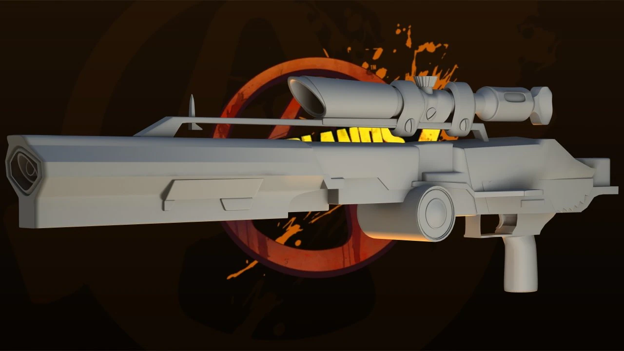 borderlands sniper rifle 3D Model .c4d .max .obj .3ds .fbx .stl .blend