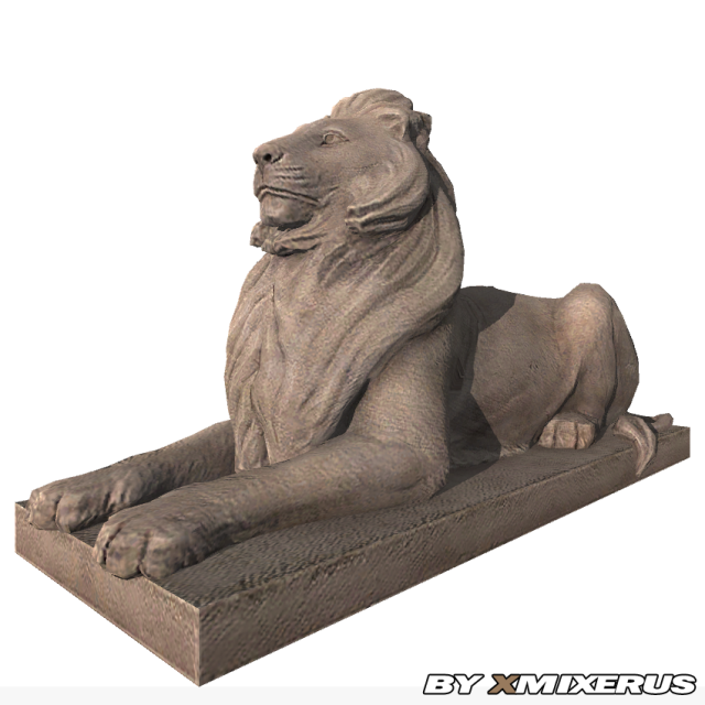 statue of lion 3D मॉडल .c4d .max .obj .3ds .fbx .stl .blend 