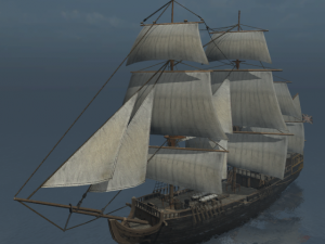 schooner commercial sailship 3D Model