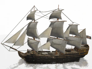schooner commercial sailship 3D Model