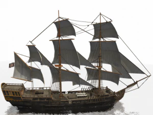 schooner commercial sailship 3D Model