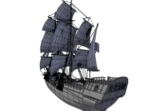 schooner commercial sailship 3D Model