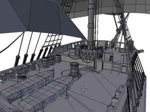 schooner commercial sailship 3D Model