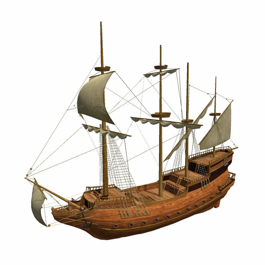 corvette sailship 3D Model .c4d .max .obj .3ds .fbx .stl .blend 