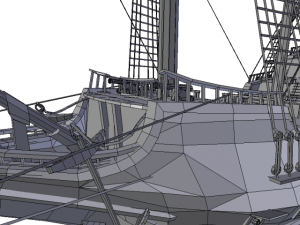 corvette sailship 3D Model