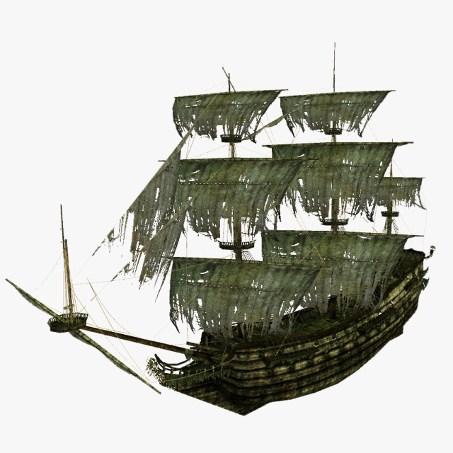 flying dutchman sailship Model 3D .c4d .max .obj .3ds .fbx .stl .blend 
