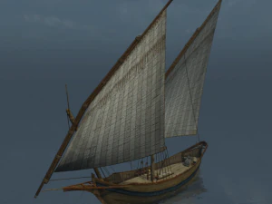 Fishing sailboat 3D Model
