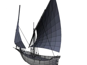 Fishing sailboat 3D Model