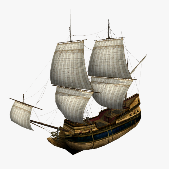 flutes sailship 3D Model .c4d .max .obj .3ds .fbx .stl .blend 