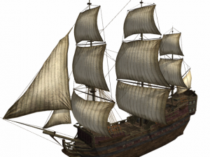dark frigate sailship 3D 모델