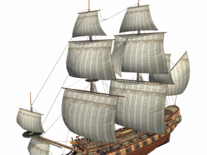 frigate hms light sailship 3D 모델