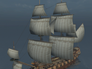 frigate hms light sailship 3D Модель