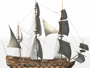 frigate hms light sailship 3D Модель