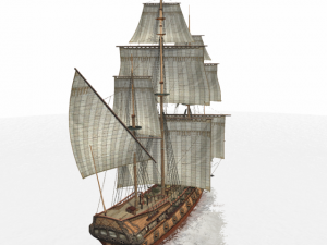 frigate hms light sailship 3D Модель