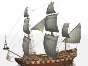 frigate hms light sailship 3D Модель
