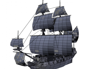 frigate hms light sailship 3D Модель
