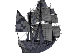 frigate hms light sailship 3D Модель