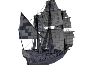 frigate hms light sailship 3D Model