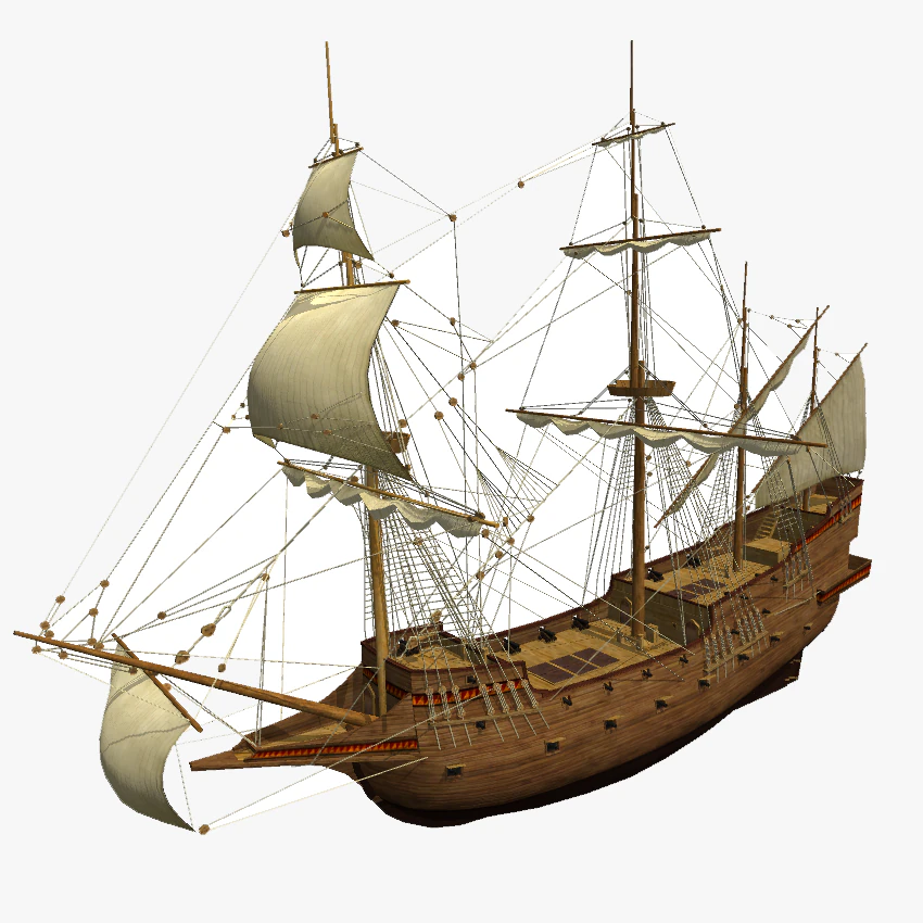 galeon sailship 3D Model .c4d .max .obj .3ds .fbx .stl .blend 