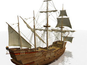 galeon sailship 3D 모델