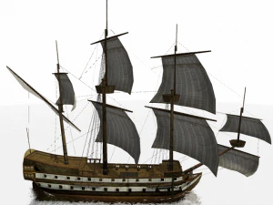 hms linear ship 3 rank 3D Model