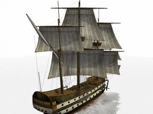 hms linear ship 3 rank 3D Model