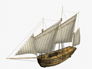 hms lugger sailship 3D 모델