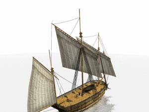 hms lugger sailship 3D Модель