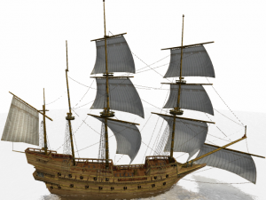 hms galeon military 3D-Modell