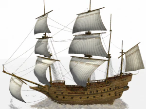 hms galeon military 3D Model