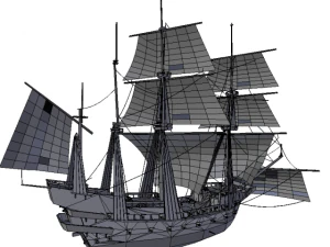 hms galeon military 3D Model