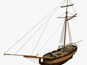 hms shooner 1 masts 3D 모델
