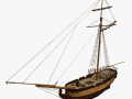 hms shooner 1 masts Modelo 3D