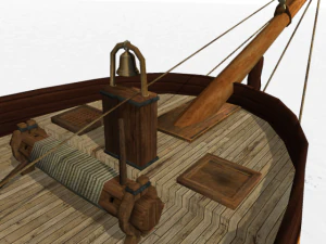 hms shooner 1 masts 3D Model