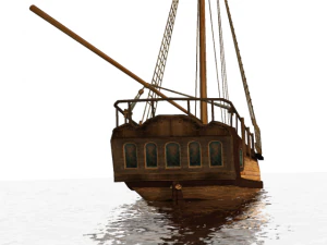 hms shooner 1 masts 3D Model