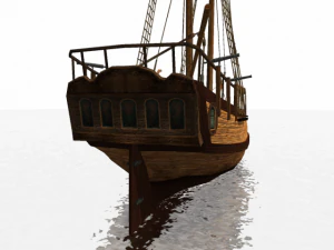 hms shooner 2 maszty Model 3D