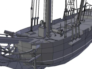hms shooner 2 maszty Model 3D