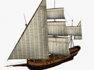 hms shooner 3 masts 3D 모델