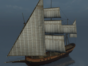 hms shooner 3 masts Model 3D